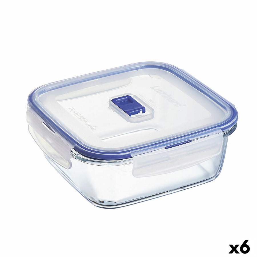 Lunchbox hermetisch Luminarc Pure Box Active 1,22 L zweifarbig Glas (6 Stück)