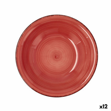 Suppenteller Quid Vita aus Keramik Rot (ø 21,5 cm) (12 Stück)