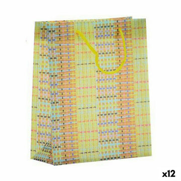 Tasche Streifen Kunststoff 7,5 x 22 x 18 cm (12 Stück)