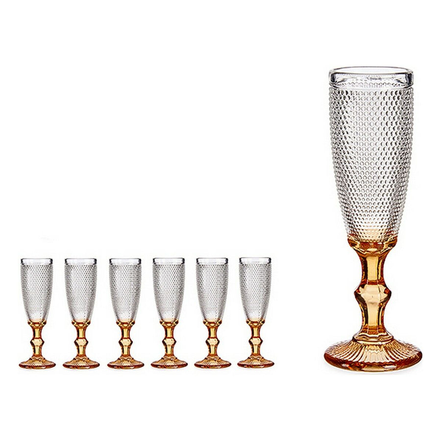Champagnerglas Punkte Bernstein Glas 180 ml (6 Stück)