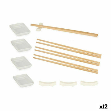 Sushi-Set Weiß aus Keramik (12 Stücke) (12 Stück)