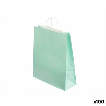 Papiertaschen grün 32 X 12 X 50 cm (100 Stück)