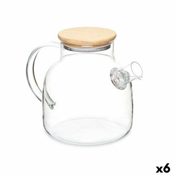 Filterkanne für Tee Durchsichtig Bambus Borosilikatglas 1,2 L (6 Stück)