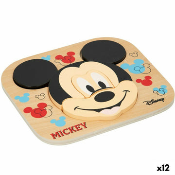 Kinder Puzzle aus Holz Disney Mickey Mouse + 12 Monate 6 Stücke (12 Stück)