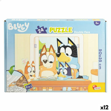Kinderpuzzle Bluey Beidseitig 24 Stücke 50 x 35 cm (12 Stück)