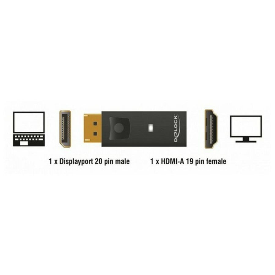 DisplayPort-zu-HDMI-Adapter DELOCK 65258 Schwarz
