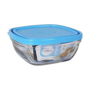 Lunchbox hermetisch Duralex Freshbox Blau karriert (14 x 14 x 6 cm) (610 ml)