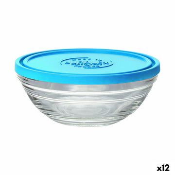 Runde Lunchbox mit Deckel Duralex FreshBox Blau 310 ml (12 Stück)