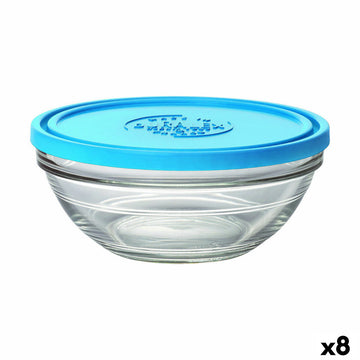 Runde Lunchbox mit Deckel Duralex FreshBox Blau 970 ml ø 17 x 7 cm (8 Stück)