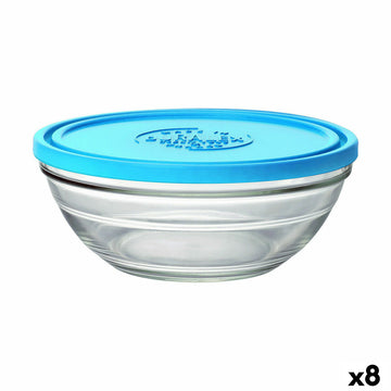 Runde Lunchbox mit Deckel Duralex FreshBox Blau 1,6 L (8 Stück)