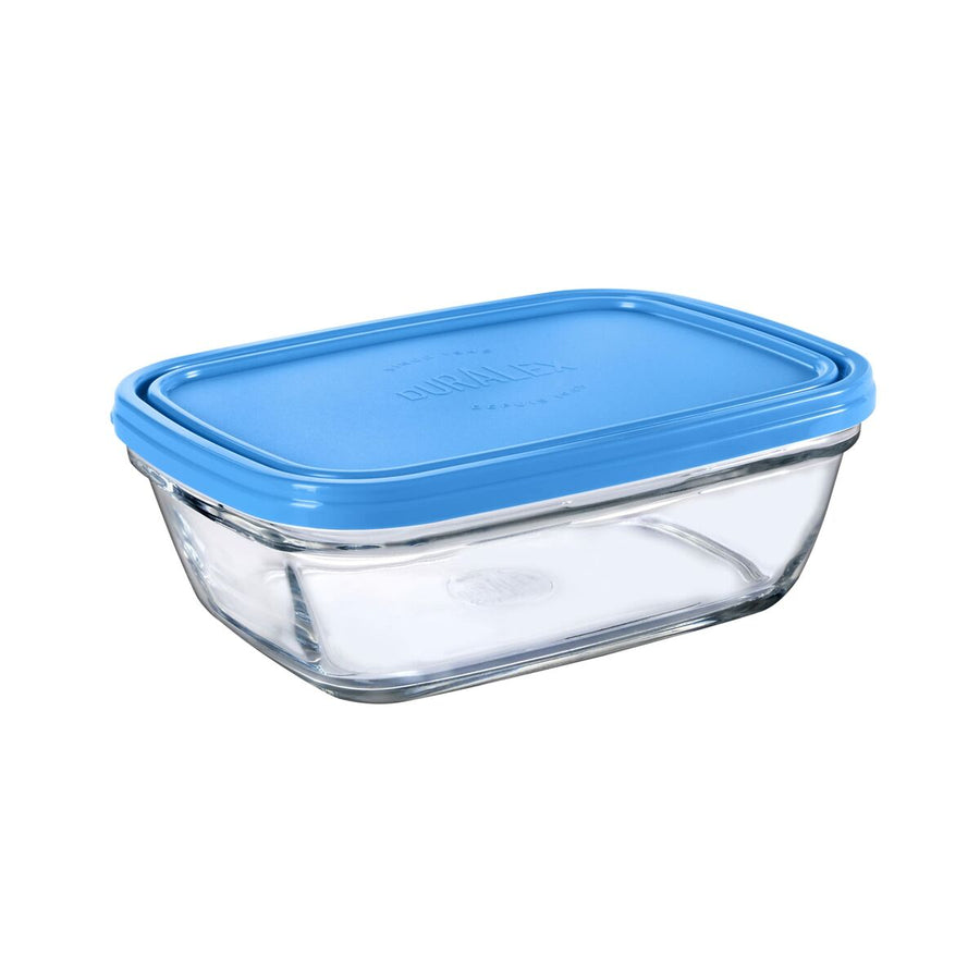 Rechteckige Lunchbox mit Deckel Duralex Freshbox Blau 1,1 L
