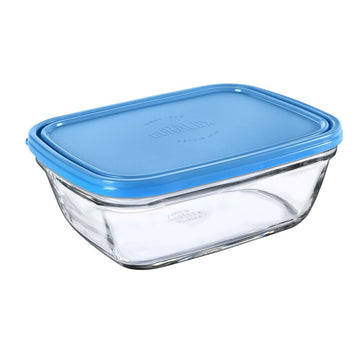 Rechteckige Lunchbox mit Deckel Duralex Freshbox Blau 1,7 L