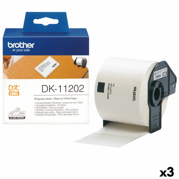 Drucker-Etiketten Brother DK-11202 Schwarz/Weiß 62 x 100 mm (3 Stück)