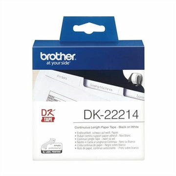 Kontinuierliches Thermopapierband Brother DK-22214 12 x 30,48 mm Weiß Schwarz Schwarz/Weiß