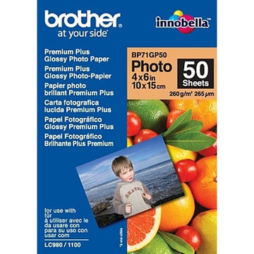 Glänzendes Photopapier Brother BP71GP50 50 Blatt 10 x 15 cm (50 Stück)