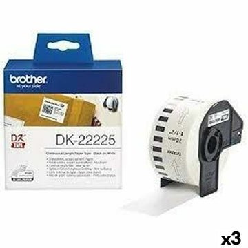 Endlospapier für Drucker Brother DK-22225 Weiß 38 mm x 30,48 m Schwarz/Weiß (3 Stück)