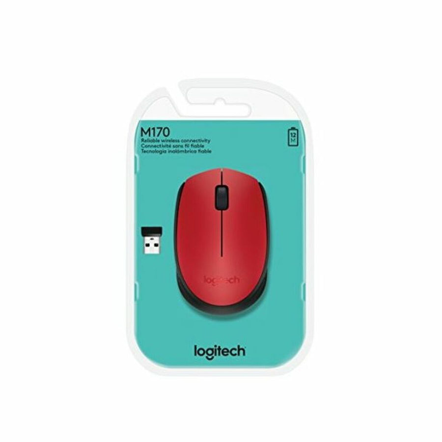 Schnurlose Mouse Logitech M171 1000 dpi Schwarz Rot