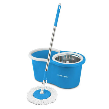 Mop with Bucket Esperanza EHS006 Blau Weiß Mikrofaser