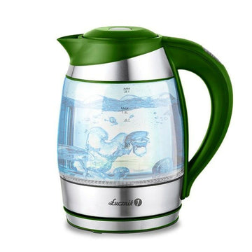 Wasserkocher Łucznik grün Glas Edelstahl Kunststoff 2200 W 1,8 L