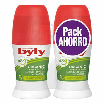 Roll-On Deodorant Organic Extra Fresh Activo Byly (2 uds)