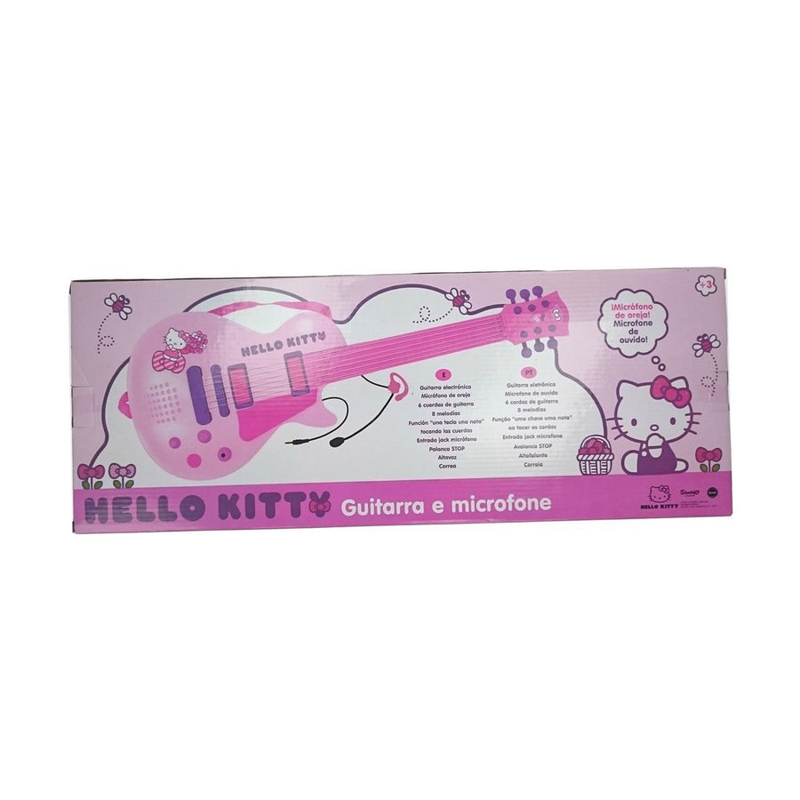 Kindergitarre Hello Kitty Elektronik Mikrofon Rosa