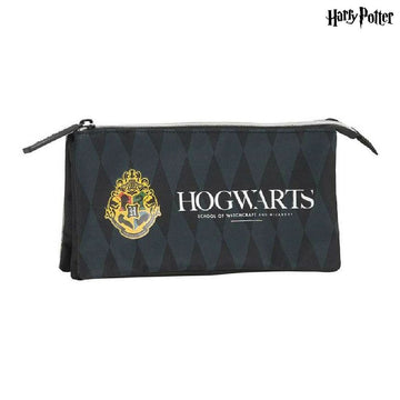 Allzwecktasche Harry Potter Hogwarts Dreifach Harry Potter Schwarz Grau (22 x 12 x 3 cm) (22 x 3 x 12 cm)
