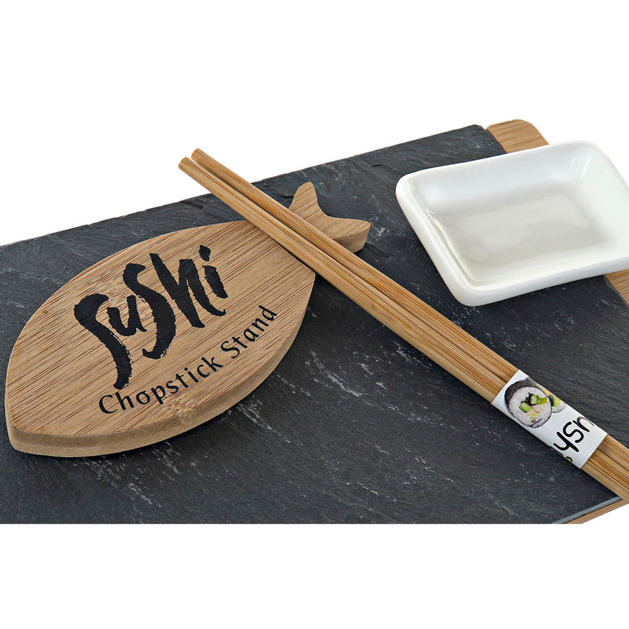 Sushi-Set DKD Home Decor aus Keramik Tafel Bambus (9 pcs)