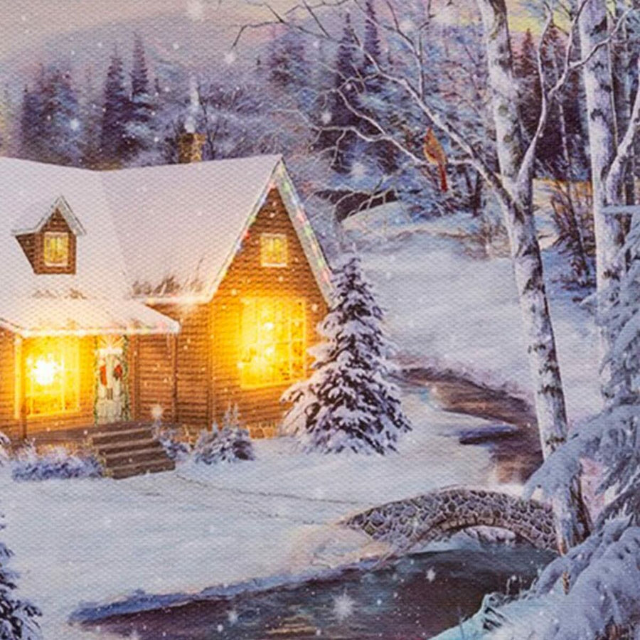 Bild Weihnachten Bunt Holz Leinwand 20 x 15 x 1,8 cm