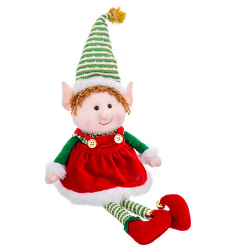 Weihnachtsschmuck Bunt Foam Stoff Mädchen Elf 40 cm