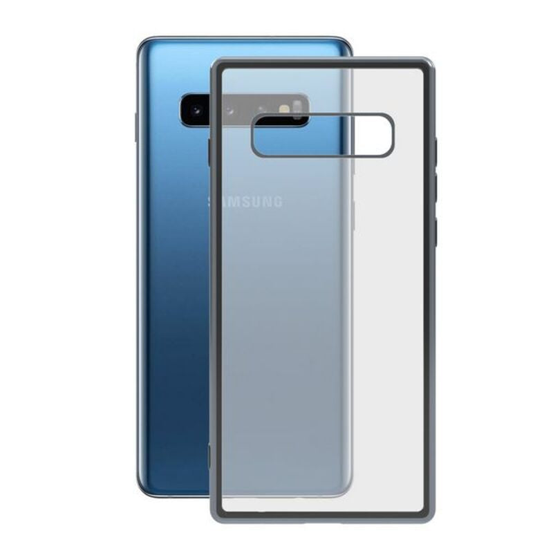 Handyhülle Samsung Galaxy S10+ KSIX Flex Metal TPU Durchsichtig Grau Metallic
