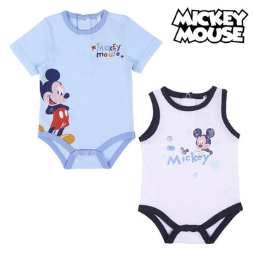 Body Mickey Mouse Blau / Weiß (2 uds)
