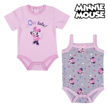 Body Minnie Mouse Grau Rosa (2 uds)