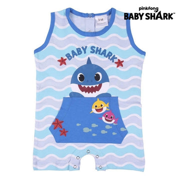 Kurzarm Strampelanzug Baby Shark Blau