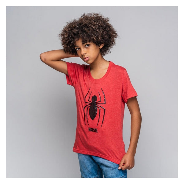 Kurzarm-T-Shirt für Kinder Spiderman Rot