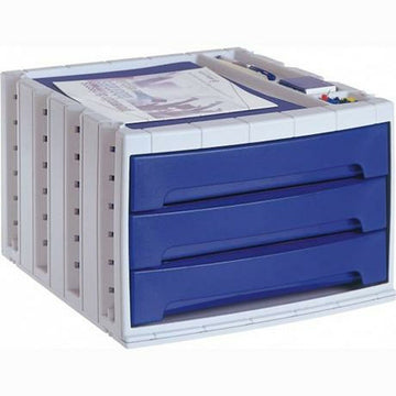 Modularer Ablageschrank Archivo 2000 Blau Grau polystyrol Kunststoff 34 x 30,5 x 21,5 cm