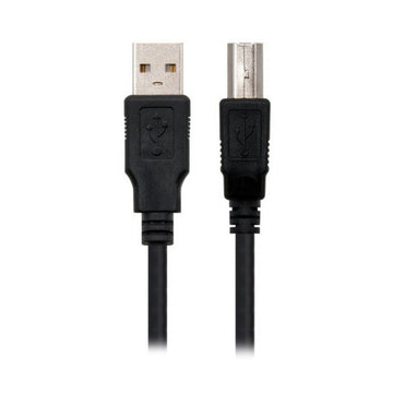 USB 2.0 A zu USB-B-Kabel NANOCABLE 10.01.0102-BK Schwarz (1 m)