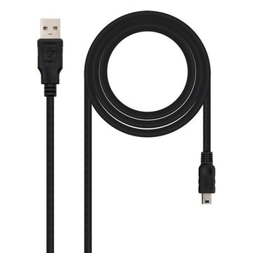 USB 2.0 A zu Mini USB-B-Kabel NANOCABLE 10.01.0403 3 m Schwarz