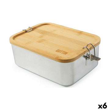 Lunchbox Quttin Bambus Edelstahl rechteckig (6 Stück)
