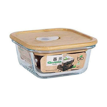 Lunchbox Quttin 104724 Bambus 18 x 18 x 7,2 cm 1,1 L Borosilikatglas