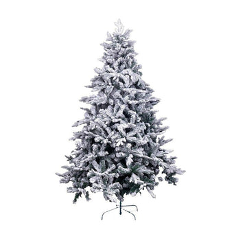 Weihnachtsbaum Weiß grün PVC Metall Polyäthylen Verschneit 210 cm
