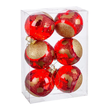 Weihnachtsbaumkugeln Rot Kunststoff 8 cm (6 Stück)