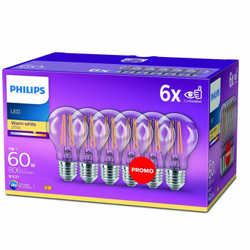 LED-Lampe Philips Bombilla Durchsichtig E 60 W (2700k)