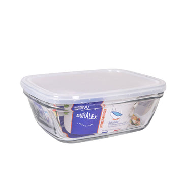 Rechteckige Lunchbox mit Deckel Duralex Freshbox Durchsichtig 1,7 L