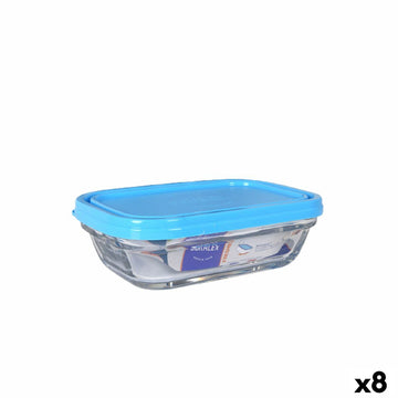 Rechteckige Lunchbox mit Deckel Duralex Freshbox 400 ml Blau (8 Stück)
