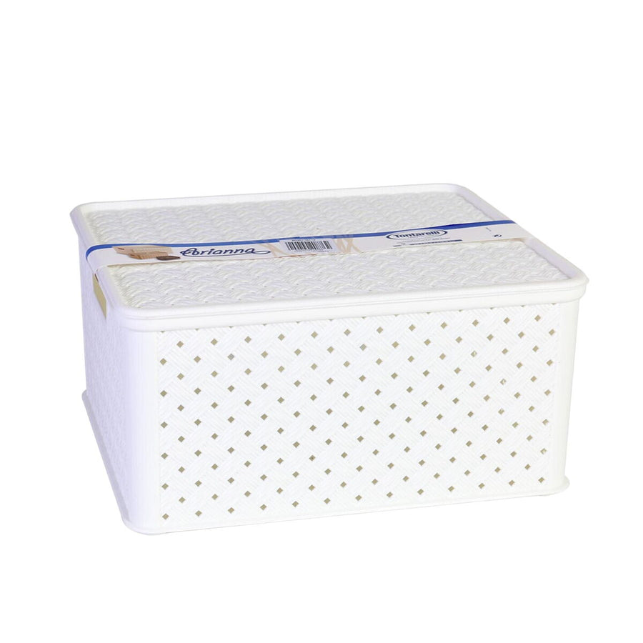 Aufbewahrungsbox mit Deckel Tontarelli Arianna 33 x 29 x 16 cm (4 Stück) Weiß 13 L