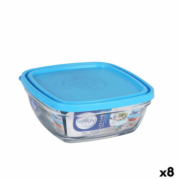 Viereckige Lunchbox mit Deckel Duralex FreshBox Blau 1,15 L 17 x 17 x 7 cm (8 Stück)