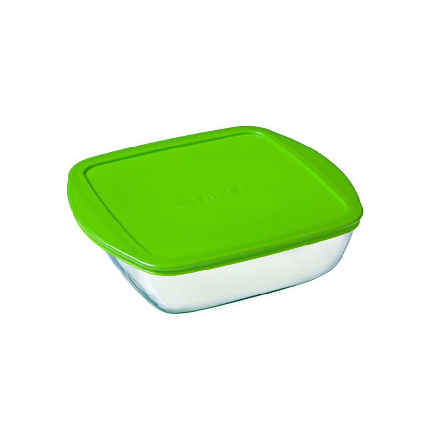 Viereckige Lunchbox mit Deckel Pyrex Cook & Store grün 25 x 22 x 7 cm 2,2 L Silikon Glas (5 Stück)