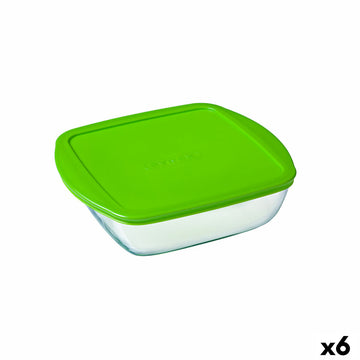 Viereckige Lunchbox mit Deckel Pyrex Cook & Store grün 25 x 22 x 7 cm 2,2 L Silikon Glas (5 Stück)