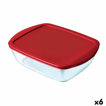 Lunchbox hermetisch Pyrex Cook & store Rot Glas (400 ml) (6 Stück)