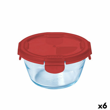 Lunchbox hermetisch Pyrex Cook & go Rot Glas (600 ml) (6 Stück)